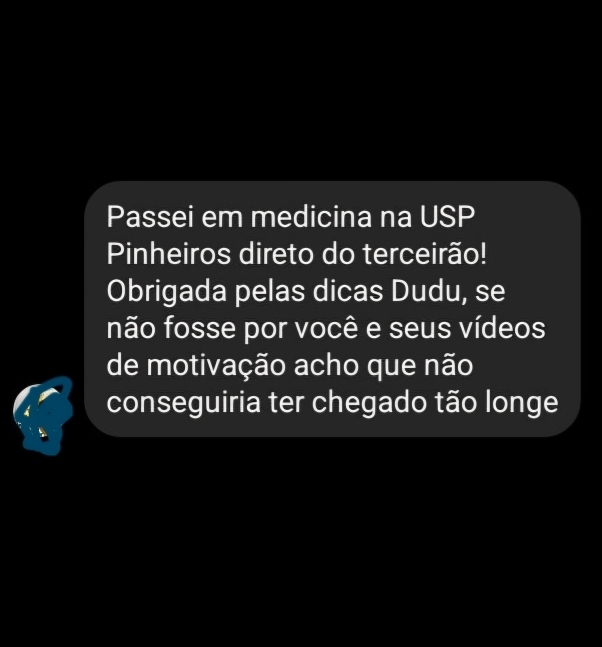 Depoimento de aluno aprovado em medicina 8